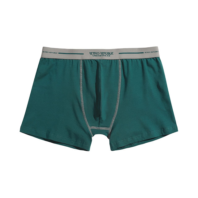 Men Plain Comfortable Cotton Boxer with Logo Waist Band