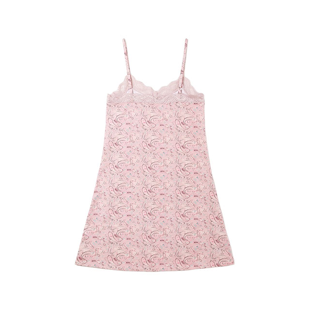 Women casual comfort long sleeping dress with printing