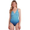 Women's Textured Fabric One-Piece Swimsuit in Recycled Polyester and Gradient Print