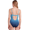 Women's Textured Fabric One-Piece Swimsuit in Recycled Polyester and Gradient Print