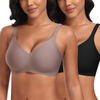 Comfortable Women's Classic V-Neck Seamless Nylon Bra with Cross Strap