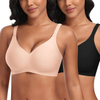 Comfortable Women's Classic V-Neck Seamless Nylon Bra with Cross Strap